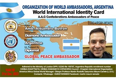 Credencial de Amb. Alejandro Butrón