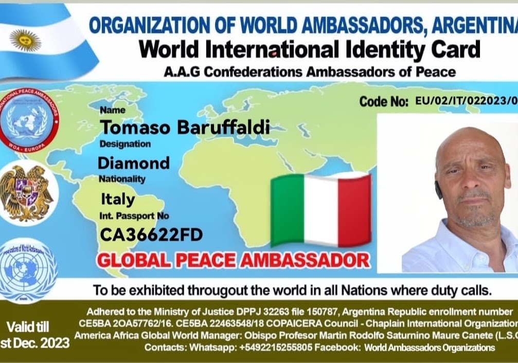 Credencial de Tomaso Baruffaldi