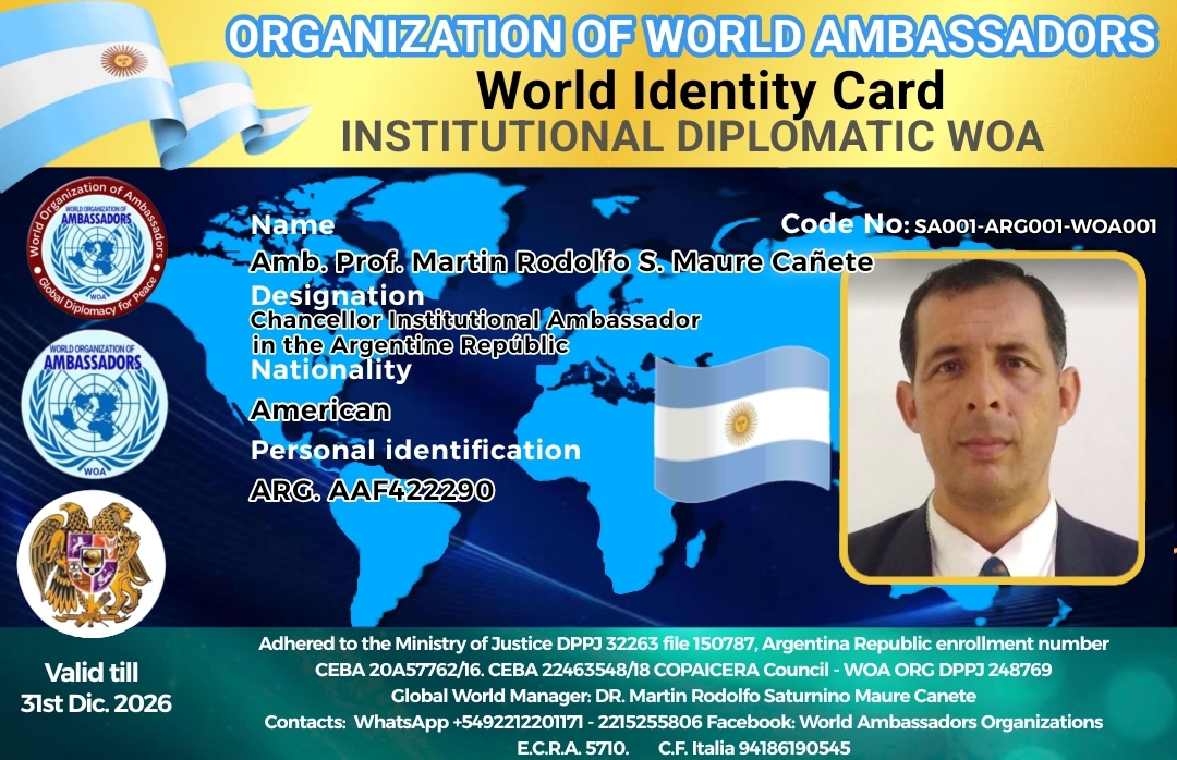 Credencial de Amb. Prof. Martin Rodolfo S. Maure Cañete