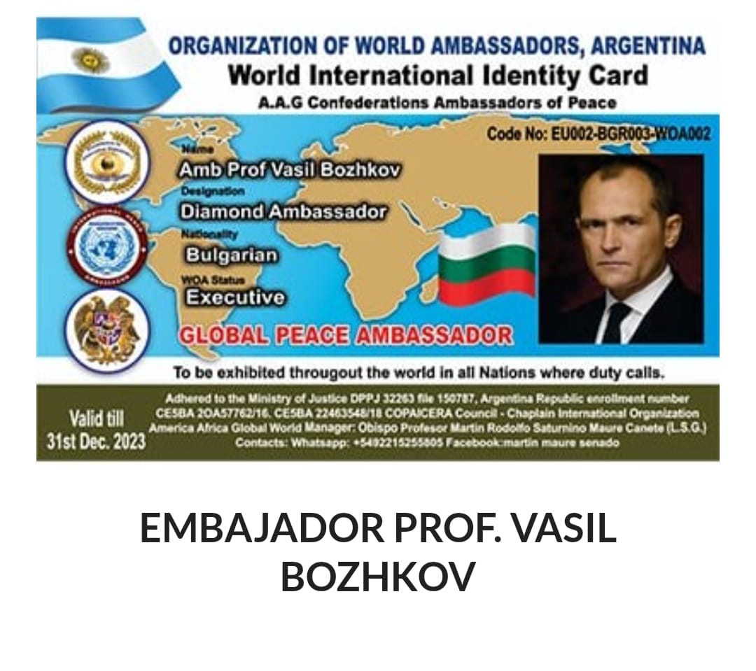 Credencial de Amb. Prof. Vasil Bozhkov