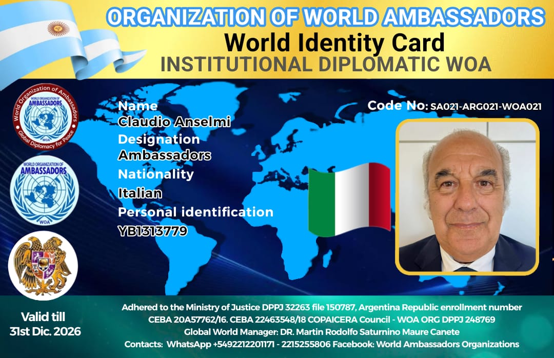 Credencial de Claudio Anselmi