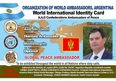 Credencial de Amb. Illir Lleshi