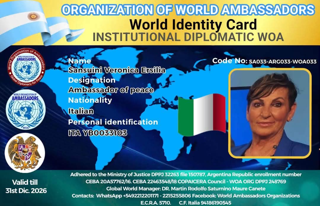 Credencial de H.E. Dr. Veronica Sansuini