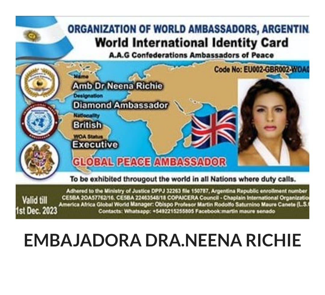 Credencial de Amb. Dr. Neena Richie