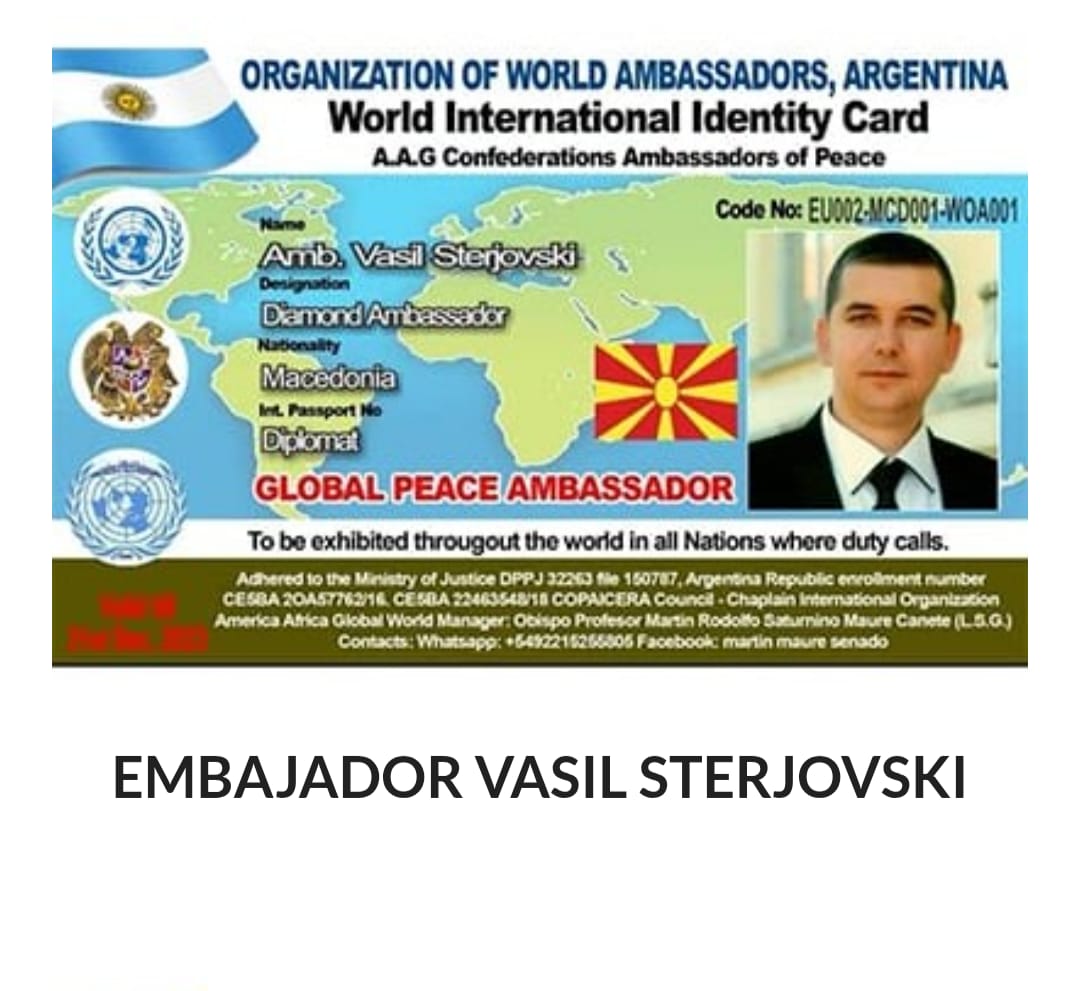 Credencial de Amb. Vasil Sterjovski