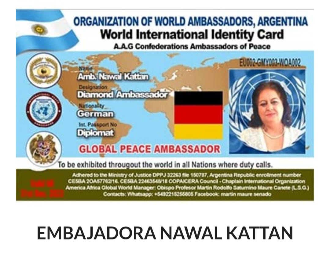 Credencial de Amb. Nawal Kattan